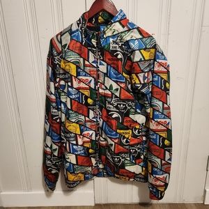 Adidas Originals Labels All Over Print Windbreaker Jacket SizeLarge